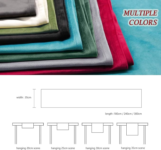 BALCONY & FALCON Table Runner Velvet Black 14"x95" | Elegant, Fall Decor - Image 5