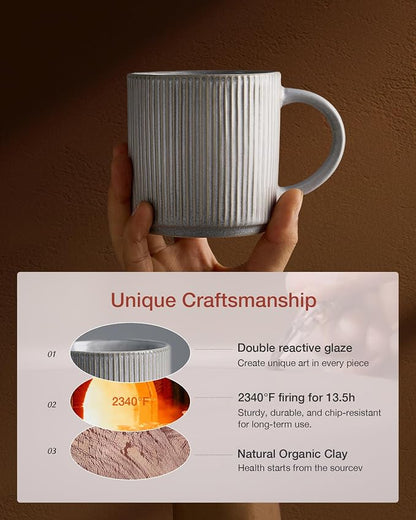famiware Coffee Mug Set for 4, Star 12 oz Catering Mugs Cup Set - Image 6