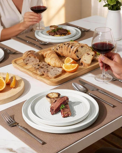 Stoneware Dinnerware Set for 6, Plates and Bowls - Image 2