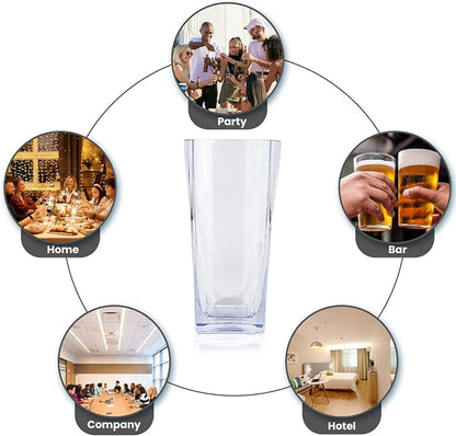 Top-spring 12 Oz Reusable Plastic Water Tumbler 6pcs Clear BPA Free | Thickened - Image 8