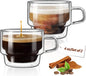 glastal Stackable Glass Cups 4 oz Espresso Glasses Double Walled Espresso Cups by glastal