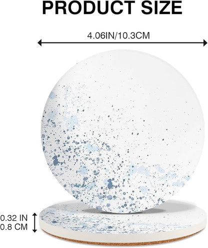 Drink Stone Coasters Set of 2 -Round Marble Style Desk Coasters - Image 3