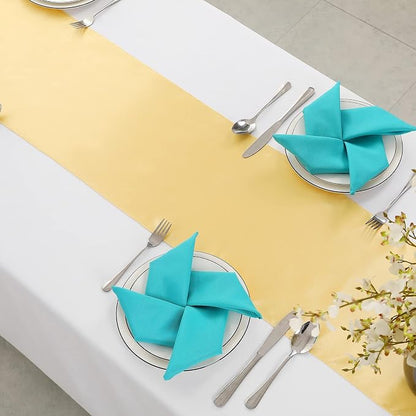 Horbaunal 2 Pack Light Gold Satin Table Runner 12 x 108 Inch | Smooth Table - Image 5