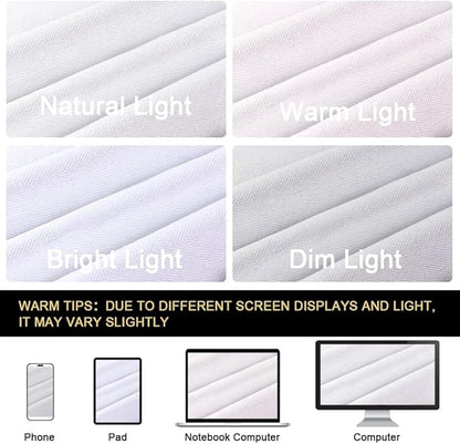 PrinceDeco Linen Texture Curtains for Bedroom Solid 100% Blackout Thermal Insulated with White Liner Room Darkening Curtains/Draperies for Living Room Nursery, Pearl White, 2 Pieces, W52 x L84