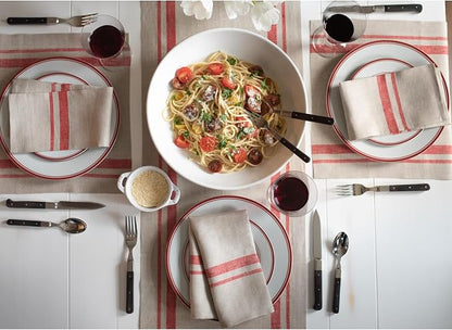 Solino Home 100% Pure Linen Table Runner, 14 x 120 in, French Stripe | Table - Image 3