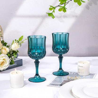 Ciaell 24 Pack Green Plastic Wine Glasses - Image 6