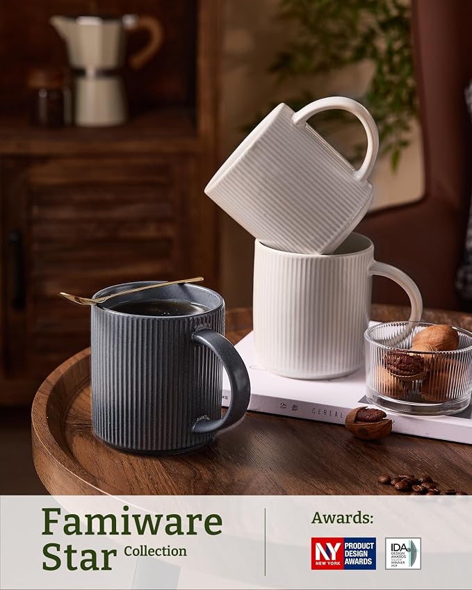 famiware Coffee Mug Set for 4, Star 16 oz Catering Mugs Cup Set - Image 3