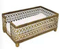 Moroccan Gold Napkin Holder Basket | | Tangier Trellis Design Metal Caddy Organizer Serviette Holder Tissue Dispenser | Kitchen Restaurant Table Home Décor