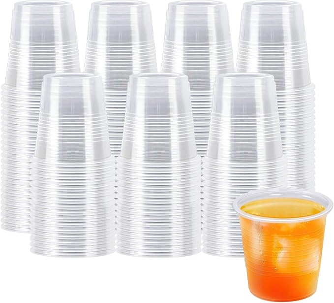 Clawsoff 100 Pack 3 oz Plastic Cups Disposable Clear Small Mouthwash Cups | by BuyNow