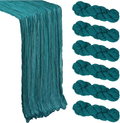 6 Pack Teal Cheesecloth Table Runner 10Ft Gauze Cheese Cloth Table Runner by Heneger