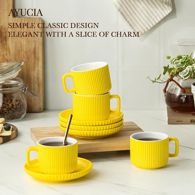 5 Ounce Espresso Cups Set of 4, Small Coffee Cups - Image 2