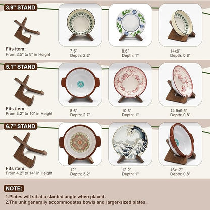 2Pack Large Bowl Stands for Display 12 Inch Heavy Duty, Extra Wide Wooden Plate - Image 7
