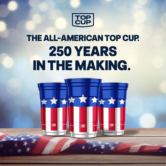 Top Cup Americana Cup | 20 oz Reusable Aluminum Party Cups 20 Count | Durable - Image 2