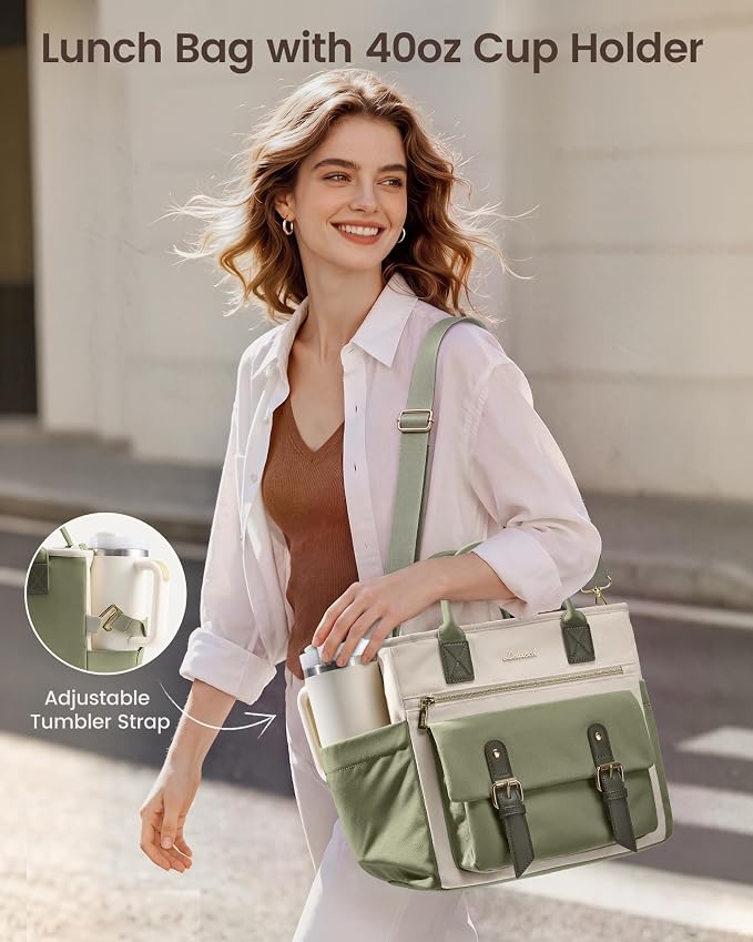 LOVEVOOK Insulated Lunch Bag Women, 15L College Lunch Box, Large Cooler Bag | - Image 3