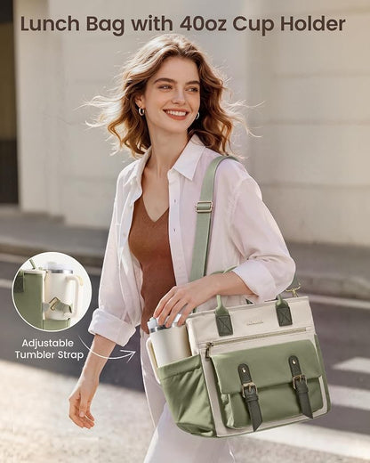 LOVEVOOK Insulated Lunch Bag Women, 15L College Lunch Box, Large Cooler Bag | - Image 3