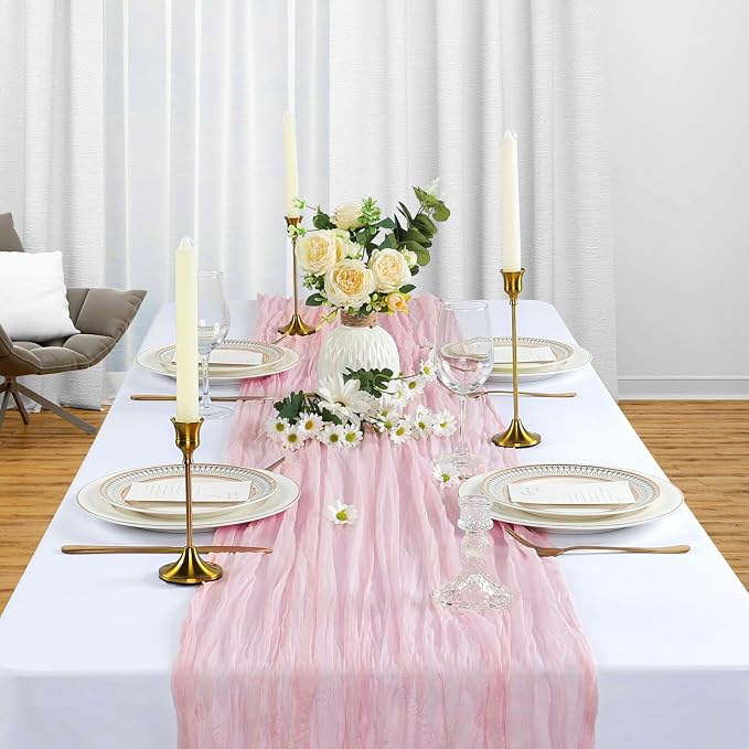 12 Pack Pink Table Runner Cheesecloth 10Ft Gauze Cheese Cloth Table Runner - Image 4