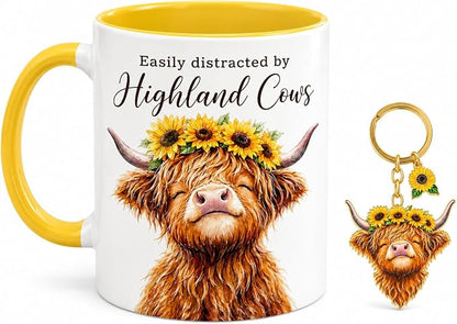 Hyturtle Highland Cow Coffee Mug, Cute Scottish Cow Gift by Hyturtle
