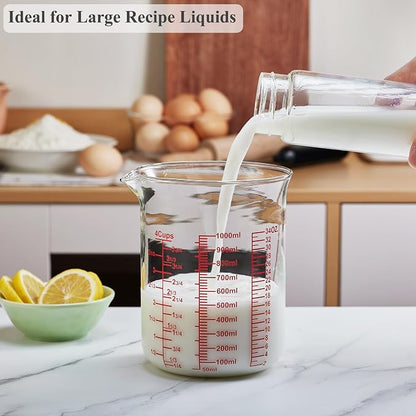 High Borosilicate Glass Measuring Cup-V-Shaped Spout，Glass Measuring Beaker - Image 2