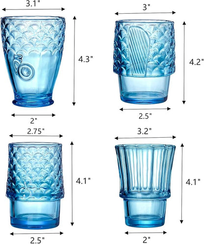 Frcctre Set of 4 Koi Fish Design Drinking Glasses, Stackable Drinking Glasses - Image 2