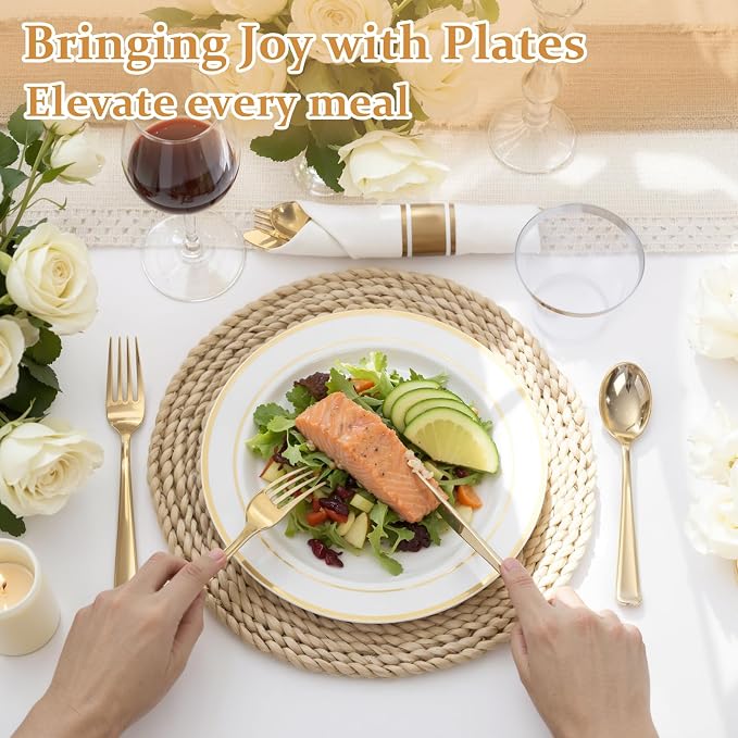350Piece Gold Dinnerware Set for 50 Guests - Image 3