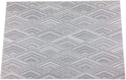 Gugrida Luxury Placemats Woven Vinyl Non-Slip Insulation Heat Stain Resistant Washable Table Placemats Kitchen Dining Table Top Meal Mat Place Mats PVC Set of 6, Shape of Grey Diamond