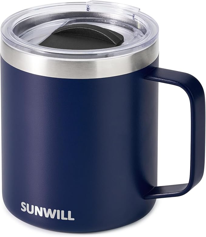 SUNWILL Insulated Coffee Mug, Stainless Steel 14 oz, Splash-Proof Lid | Keeps by SUNWILL