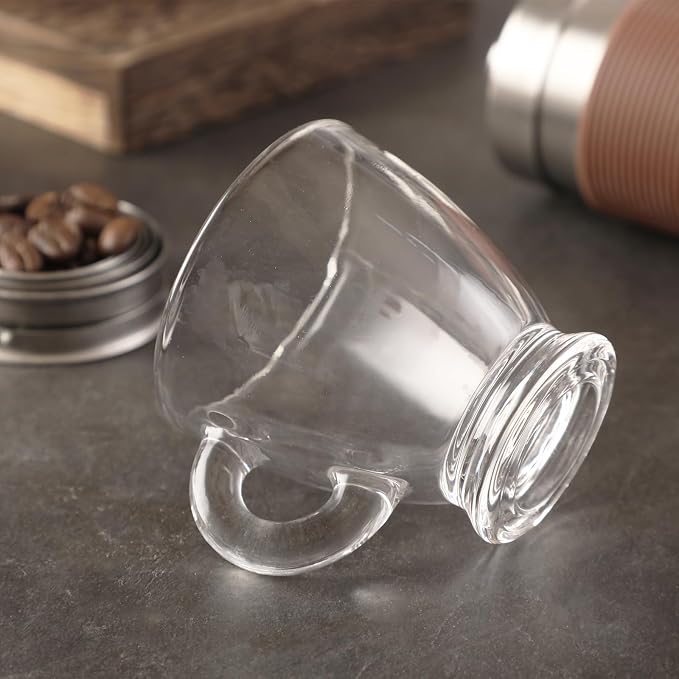 Espresso Cups with Saucers and Spoons Set of 6, Glass Demitasse Cups - Image 9