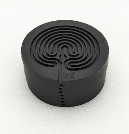 Classic Labyrinth Black Silicone Coasters - Set of 8 Non-Slip, Heat-Resistant Drink Coasters for Coffee, Tea, and Glasses - Durable, Easy to Clean, Decorative Tabletop Protection