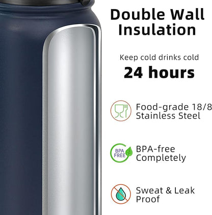 Fanhaw 32 oz Insulated Stainless Steel Water Bottle - Image 3