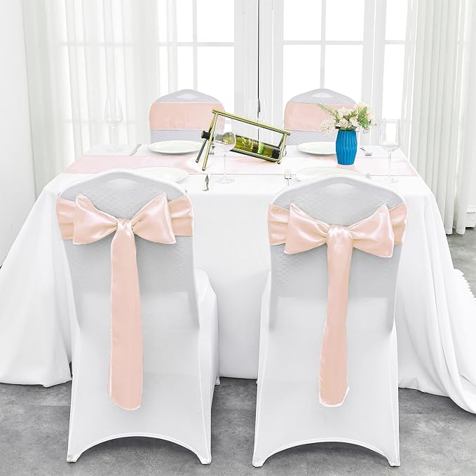 Pufogu 10-Pack Rose Gold Satin Table Runner 12 x 108 Inch Long Bright and - Image 7