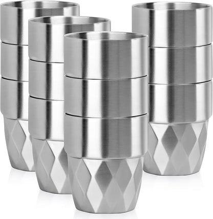Beasea Stainless Steel Cups 10 oz, 12 Pack Bulk Stackable Insulated Stainless by Beasea