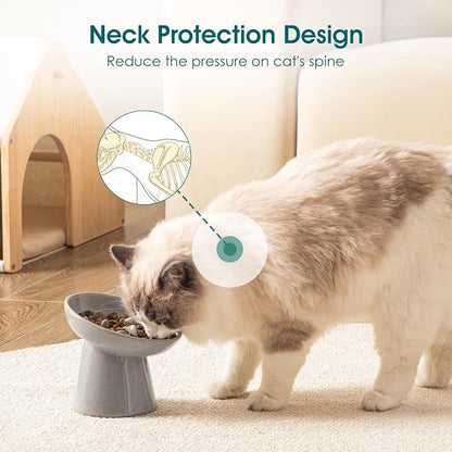 vancasso Ceramic Slow Feeder Cat Bowl, 6.25 Inch Elevated Cat Slow Feeder Bowl - Image 5