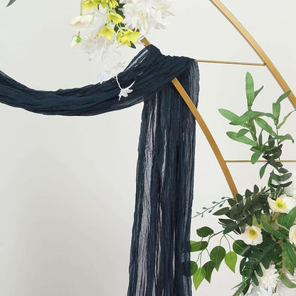 Efavormart 20ft Navy Blue Gauze Cheesecloth Wedding Arch Drapery Fabric - Image 6