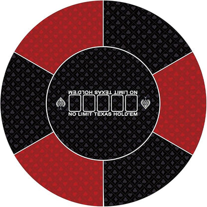 nuveti 24/31/47/55/63inch Round Poker Mat for Texas Holdem | Portable Poker Table Top with Art Deco Layout Print 6-8 Player Game Layout Mat to Play Cards, Poker Games, Blackjack, Casino