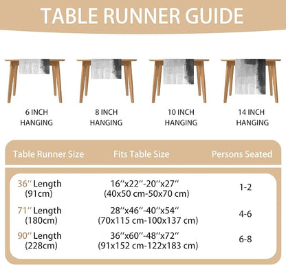 Black Grey Table Runners Rustic Farmhouse Linen Table Runners Abstract Art - Image 6