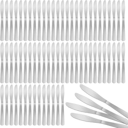 150 Pcs 8.3 Inches Stainless Steel Dinner Knives Spreader Knives Silverware by AllThemedPartyDecorations