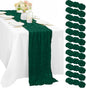 12 Pcs 10FT Emerald Green Cheesecloth Table Runner Gauze Fabric 35 x 120 Inches by Sunnyline