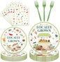 EUOYUFO 96Pcs Locally Grown Baby Shower Paper Plates Napkins Forks Locally by EUOYUFO