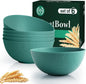 Wheat Starw Bowls, Bowl Set, Large Cereal Bowls, Serving Bowl Set of 6 by HOMIENLY