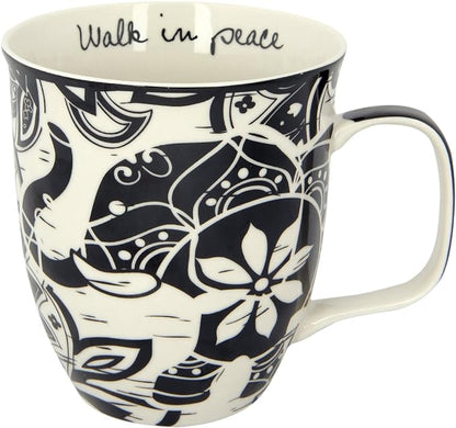 Karma Gifts 14 oz Black and White Boho Mug Elephant by KarmaGifts