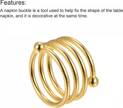 uxcell Metal Napkin Rings Set of 6, Spiral Napkin Ring Holder Buckle - Image 5