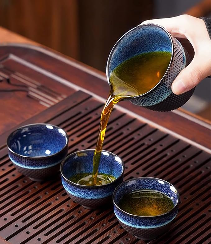 Chinese Ceramic Kung Fu Tea Set of 6, Japanese Tea Cup, Sake Cup, Ceramic Tea - Image 6