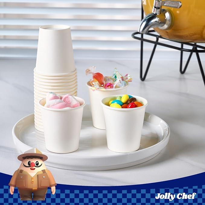 JOLLY CHEF 400 Count 3 oz Bathroom Paper Cups, Disposable Mini Bathroom - Image 3