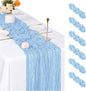 6 Pack Baby Blue Cheesecloth Table Runner, 17 x 108 inch, Semi Sheer Boho by ACSUIT