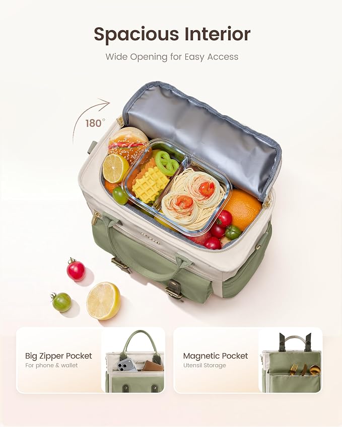 LOVEVOOK Insulated Lunch Bag Women, Large Adult Lunch Box, Women Lunch Tote | - Image 3