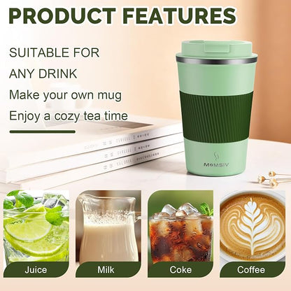 MOMSIV 12oz Travel Coffee Mug, Insulated Coffee Cup - Image 4