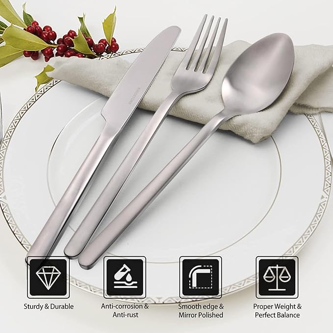 Silverware Set, 20 Piece Flatware Cutlery Set - Image 6