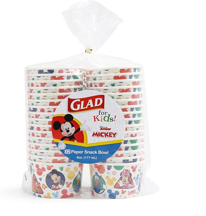 Glad Disney Mickey and Friends Disposable Snack Bowls, 6 Oz, 32 Ct, 2-Pk | - Image 6