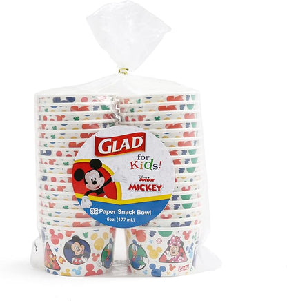 Glad Disney Mickey and Friends Disposable Snack Bowls, 6 Oz, 32 Ct, 2-Pk | - Image 6