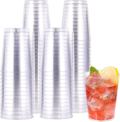 JOLLY CHEF 10 oz Clear Disposable Plastic Cups 100 Pack Clear Plastic Cups by JOLLYCHEF
